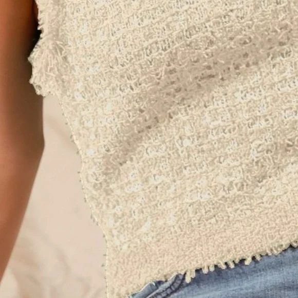 Tweed Knit Sweater Vest Top